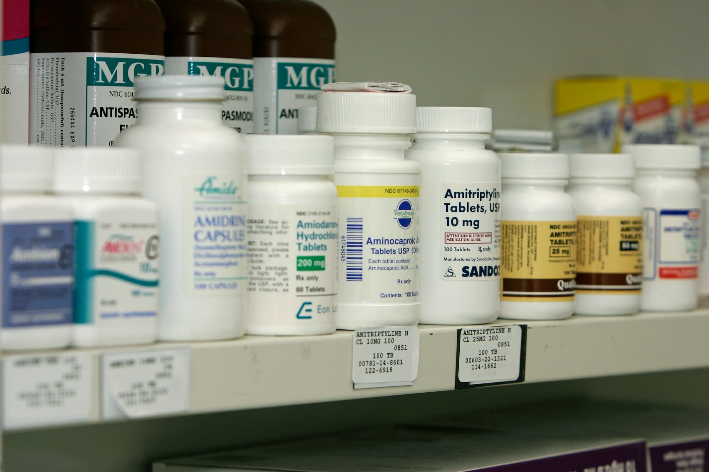 Pharmacy shelves